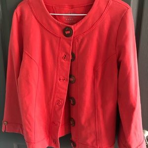 Adorable Neon Buddha jacket!  Coral  Big buttons!